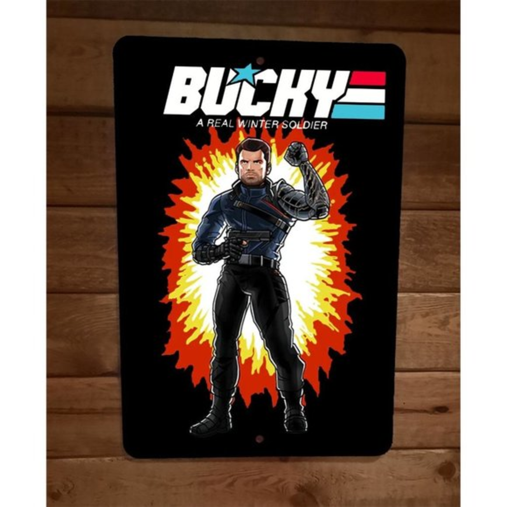 Bucky a Real Winter Soldier GI‎ Joe Marvel Avengers Parody 8x12 Metal Wall Sign